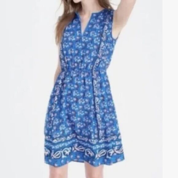 J Crew boho Silk Floral Print Dress NWT - Picture 2 of 10